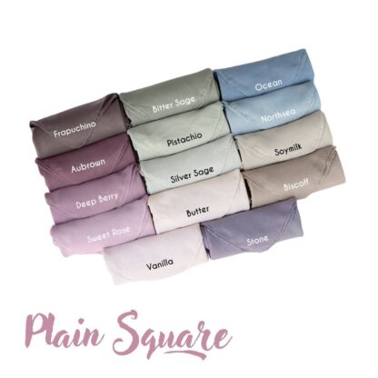 Hijab Murah Plain Square Hijab Segiempat Polos Polycotton - Gambar 6