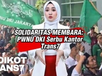SIPJOS.COM - PWNU DKI Geruduk Kantor Trans7, Orasi Bela Lirboyo. PWNU DKI Dan Alumni Lirboyo Gruduk Trans7