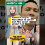 Rismon Sianipar Minta Maaf ke Jokowi Usai Dapat Temuan Baru Dan Nyatakan Ijazah Jokowi Asli