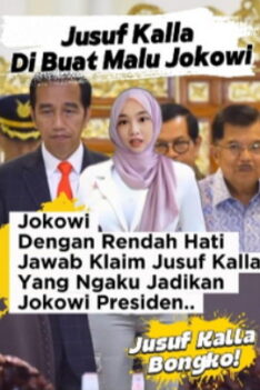 Klaim Jusuf Kalla Bawa Jokowi ke Jakarta Jadi Presiden Dijawab Jokowi Dengan Rendah Hati. Jokowi Bikin Jusuf Kalla Taubat