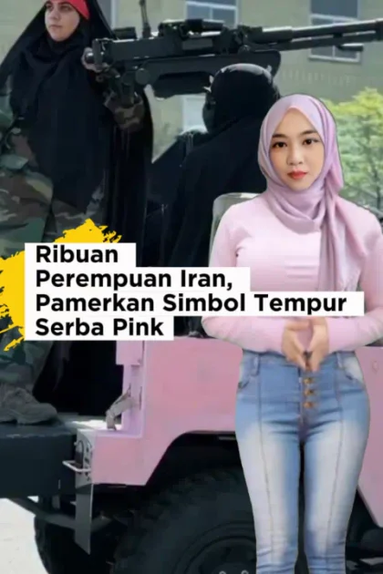 Iran Pamerkan Simbol Tempur Serba Pink - Perempuan Iran Pamerkan Simbol Tempur Serba Pink - Aksi Wanita Iran