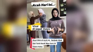 Siswi SMA di Aceh Nekat Jambak Hijab dan Tarik Kerah Baju Guru di Kelas. Viral Siswi SMA di Aceh