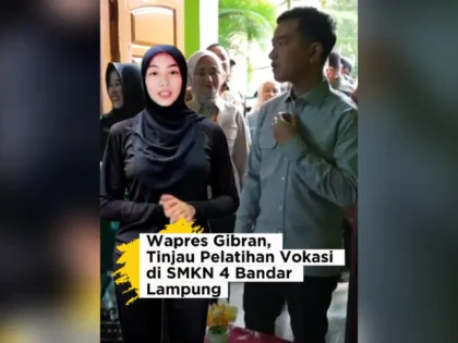 Gibran Tinjau SMKN 4 Bandar Lampung - Gibran Tinjau Pelatihan Vokasi di SMKN 4 Bandar Lampung