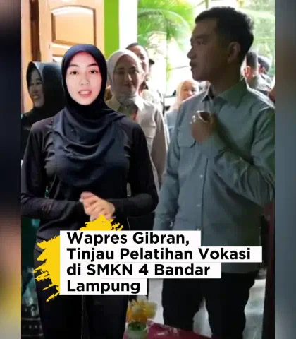 Gibran Tinjau SMKN 4 Bandar Lampung - Gibran Tinjau Pelatihan Vokasi di SMKN 4 Bandar Lampung