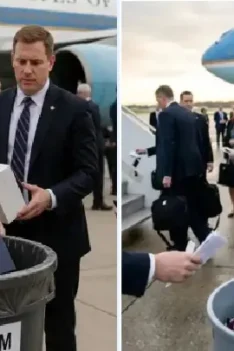 Trump Buang Barang Pemberian China Sebelum Masuk Air Force One, Delegasi AS Buang Semua Pemberian dari China, Ada Pin Hingga HP
