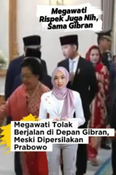 Meski Dipersilakan Prabowo - Megawati Tolak Berjalan di Depan Gibran Meski Dipersilakan Prabowo