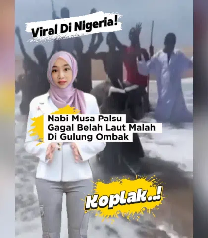 Nabi Musa Palsu Gagal Belah Laut Malah Di Gulung Ombak - Viral Nabi Musa Palsu Belah Laut Lari Tunggang Langgang