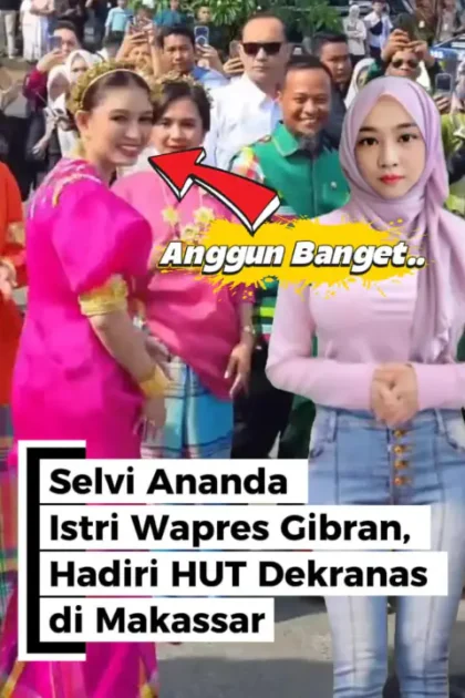 Tampil Anggun, Selvi Ananda Istri Wapres Gibran Hadiri HUT Dekranas di Makassar