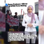 Demo Dua Tahun Prabowo-Gibran Massa di Malang, Ajak Bunyikan Klakson Massal di Alun-Alun Tugu