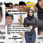 Ingin Gibran Lengser, 150 Guru Besar Desak Gibran Mundur, Mau Makzulkan Gibran, Din Syamsuddin Akhirnya Dikuliti Netizen