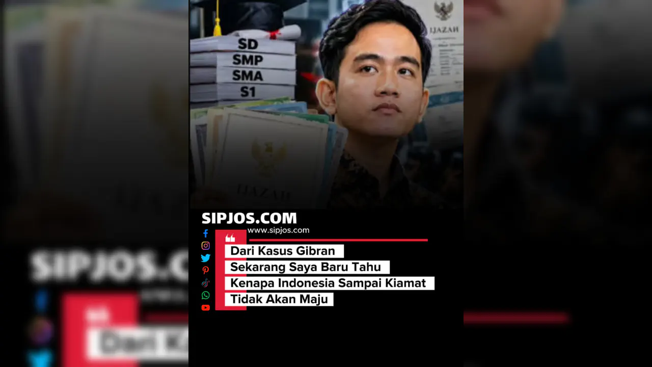 Kasus Ijazah Gibran - Dari Kasus Gibran Sekarang Saya Baru Tahu Kenapa Indonesia Sampai Kiamat Tidak Akan Maju